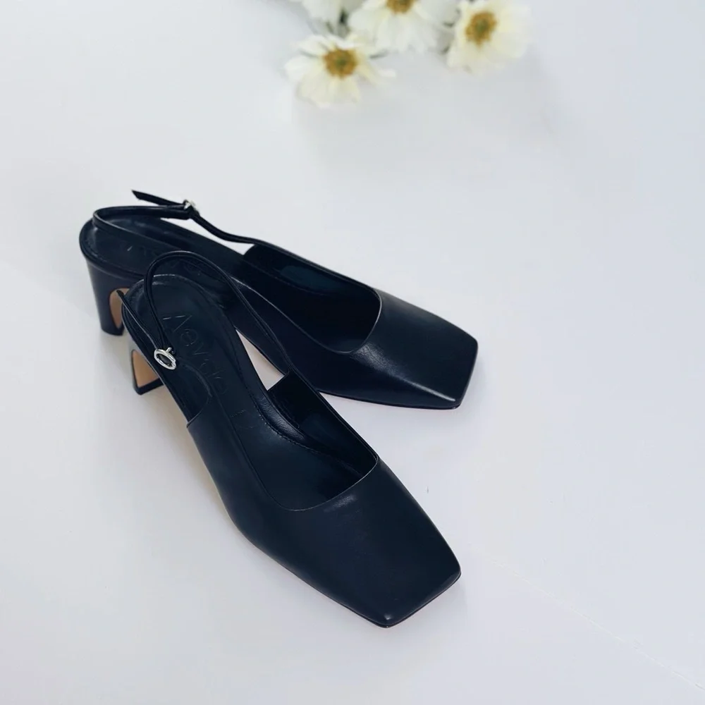 Aeyde Eliza Nappa Leather Black Heels